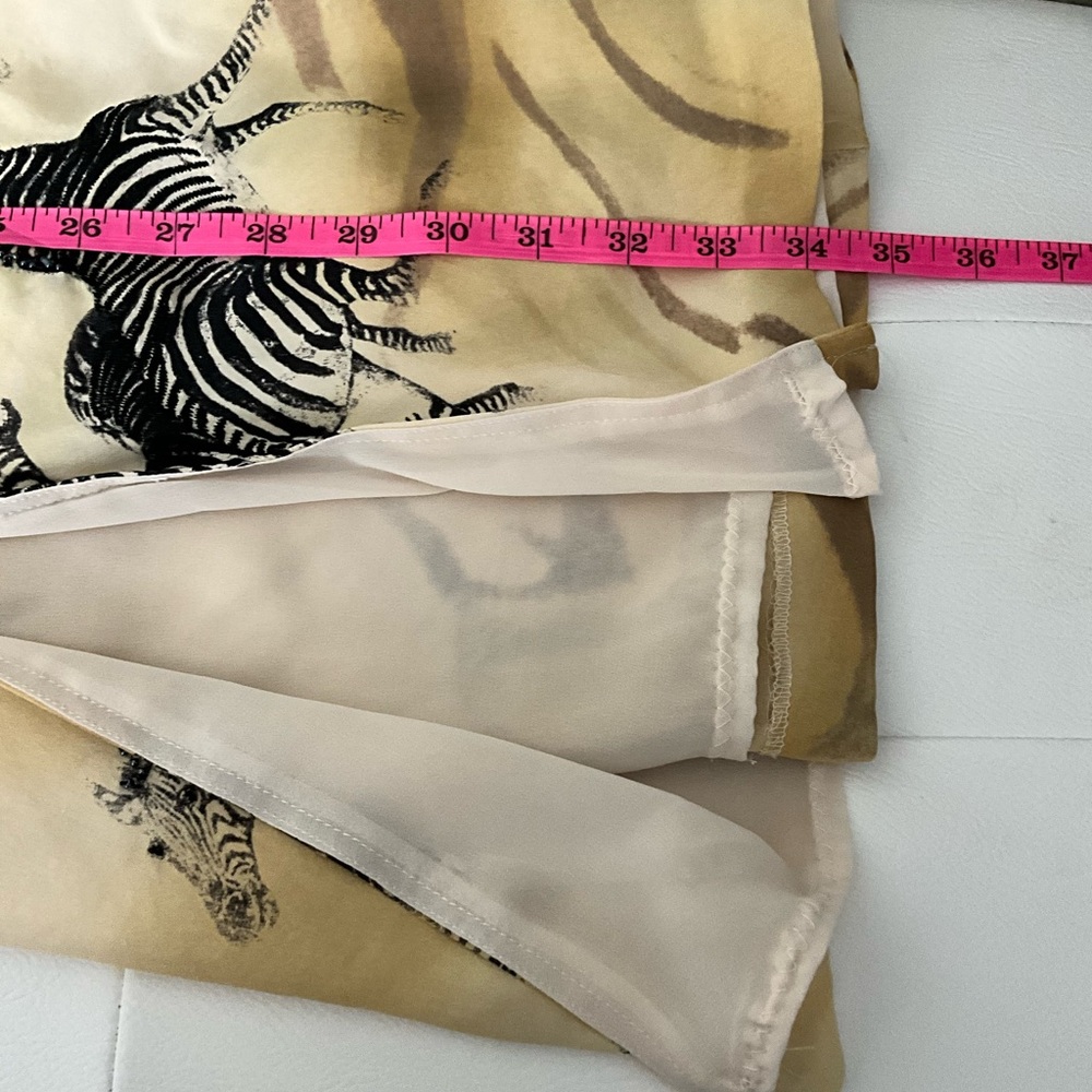 4/$25 Silk Club Silk Slip Lined Animal Print Zebra Frstive Maxi Skirt 12 - Picture 5 of 6
